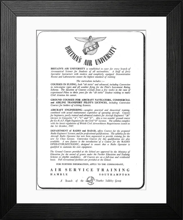 Framed Print : Air Service Training - Flying Training Framed Print : Air Service Training - Flying Training