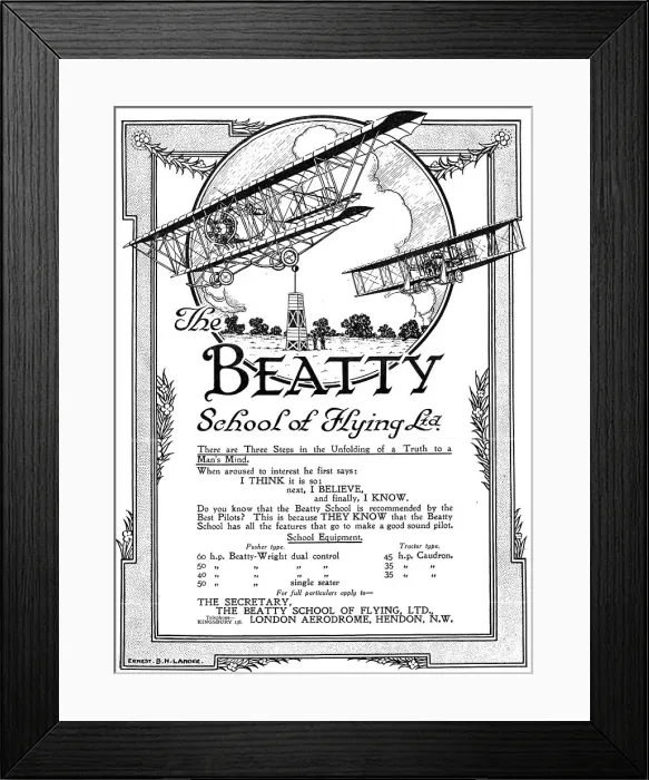 Framed Print : The Beatty School Of Flying Framed Print : The Beatty School Of Flying