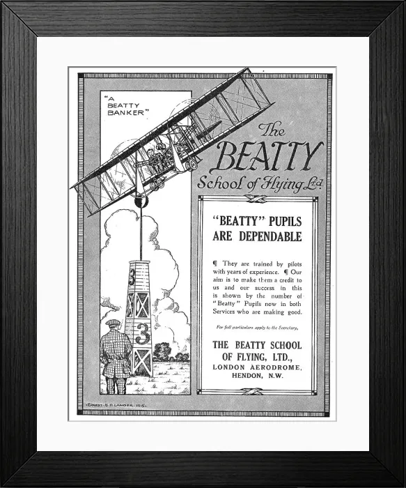 Framed Print : The Beatty School Of Flying Hendon Framed Print : The Beatty School Of Flying Hendon