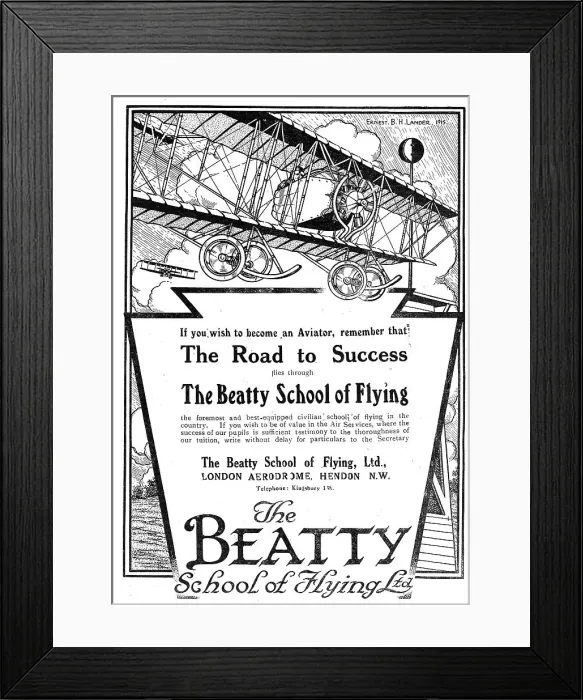 Framed Print : The Beatty School Of Flying Framed Print : The Beatty School Of Flying