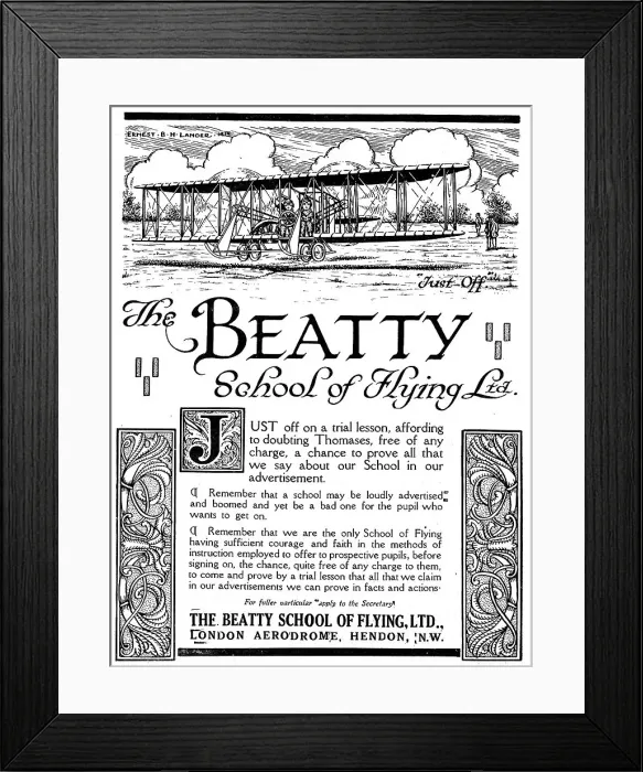 Framed Print : The Beatty School Of Flying Framed Print : The Beatty School Of Flying