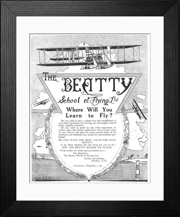 Framed Print : The Beatty School Of Flying Framed Print : The Beatty School Of Flying