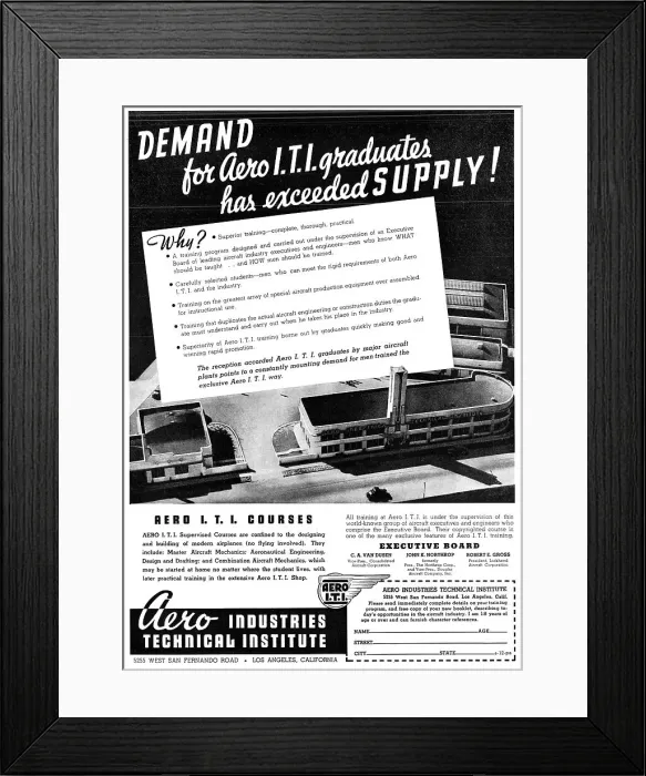 Framed Print : Aero Industries Technical Institute, Los Angeles Framed Print : Aero Industries Technical Institute, Los Angeles