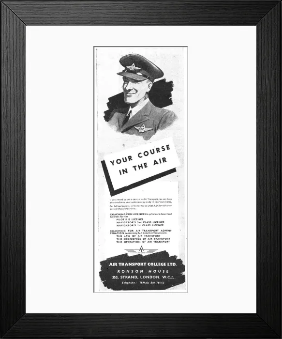 Framed Print : Air Transport College Coaching For Framed Print : Air Transport College Coaching For
