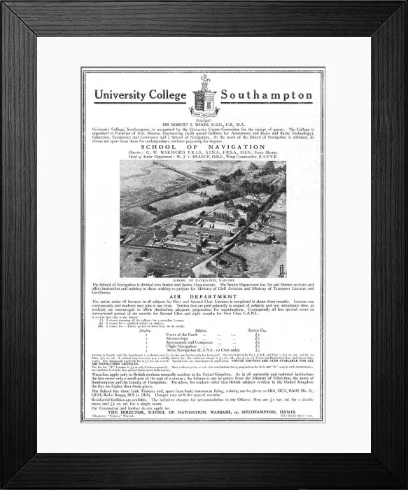 Framed Print : University College Southampton School Of Navigation 1947 Framed Print : University College Southampton School Of Navigation 1947