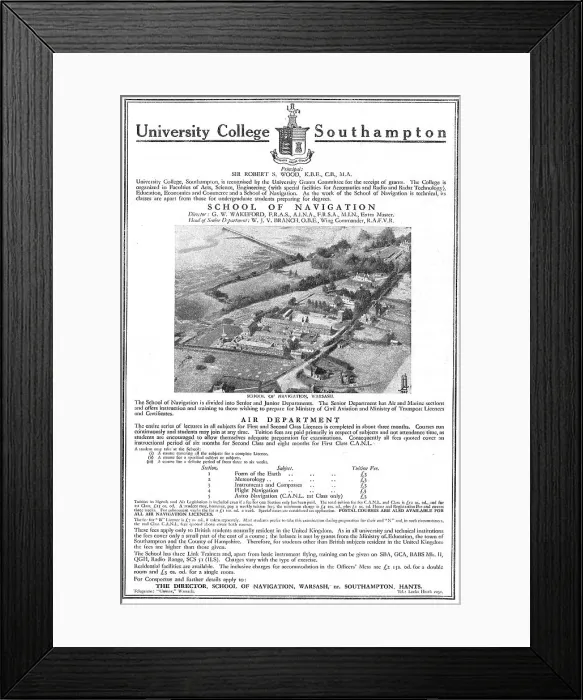 Framed Print : University College Southampton School Of Navigation 1948 Framed Print : University College Southampton School Of Navigation 1948