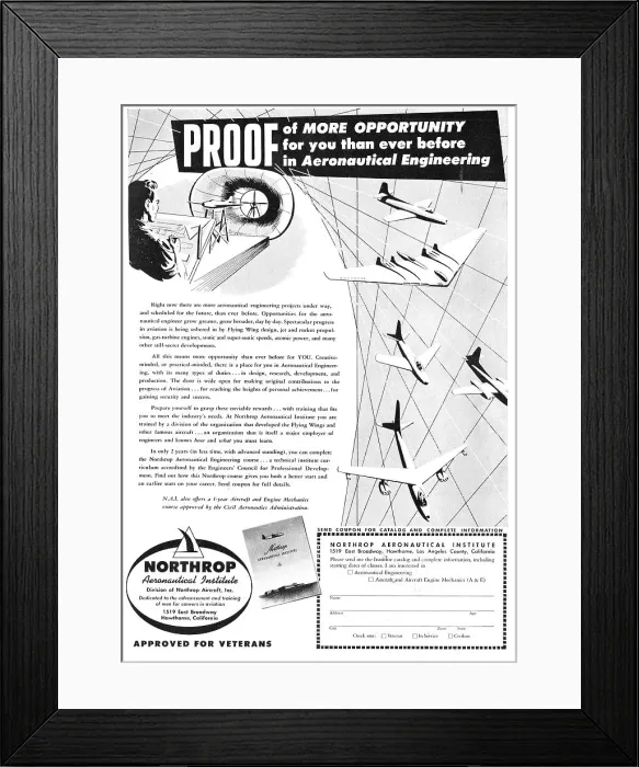Framed Print : Northrop Aeronautical Institute Framed Print : Northrop Aeronautical Institute