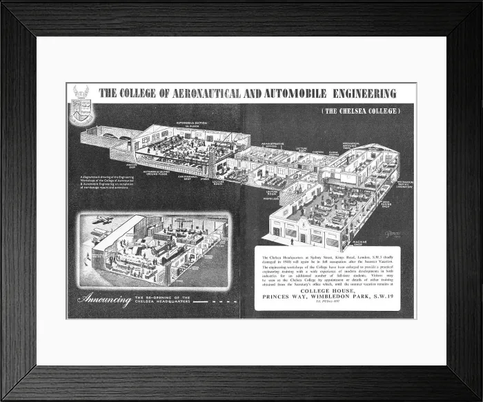 Framed Print : The College Of Aeronautical & Automobile Engineering Chelsea Framed Print : The College Of Aeronautical & Automobile Engineering Chelsea