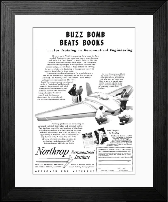 Framed Print : Northrop Aeronautical Institute