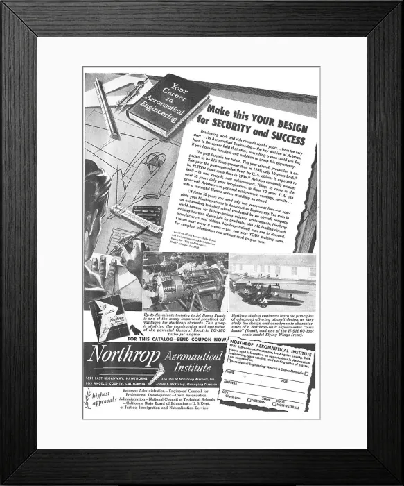 Framed Print : Northrop Aeronautical Institute Framed Print : Northrop Aeronautical Institute