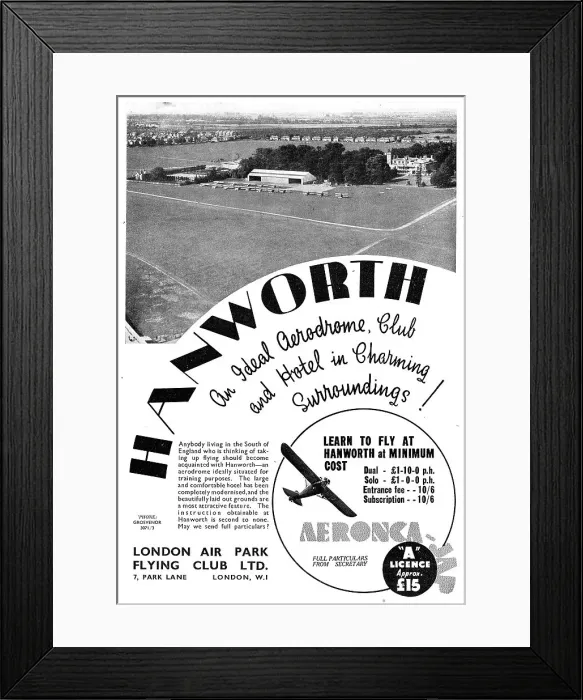 Framed Print : London Air Park Flying Club. Hanworth Framed Print : London Air Park Flying Club. Hanworth