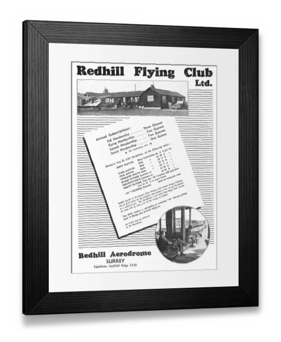 Framed Print : Redhill Flying Club Framed Print : Redhill Flying Club