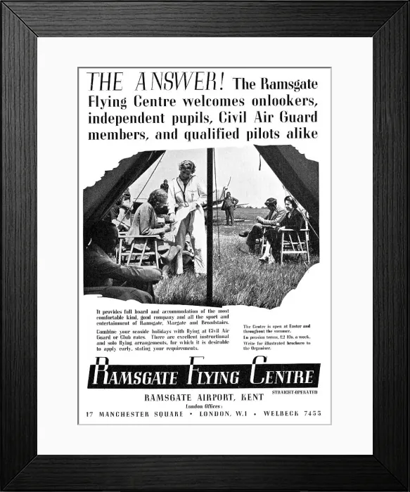 Framed Print : Ramsgate Flying Centre - Ramsgate Airport 1939