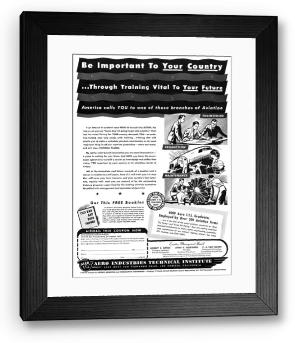 Framed Print : Aero Industries Technical Institute Los Angeles California Framed Print : Aero Industries Technical Institute Los Angeles California