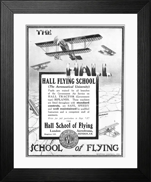 Framed Print : The Hall School Of Flying - Hall Flying School Hendon Framed Print : The Hall School Of Flying - Hall Flying School Hendon
