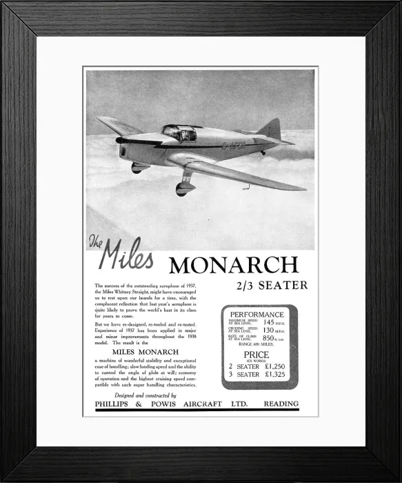 Framed Print : Phillips & Powis - Miles Monarch Framed Print : Phillips & Powis - Miles Monarch