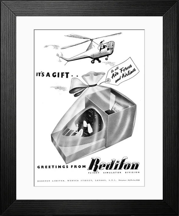 Framed Print : Redifon Flight Simulators - Christmas Greeting Framed Print : Redifon Flight Simulators - Christmas Greeting