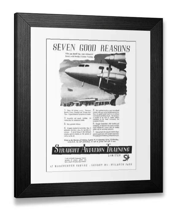 Framed Print : Straight Aviation Flying Training & Correspondence Courses Framed Print : Straight Aviation Flying Training & Correspondence Courses