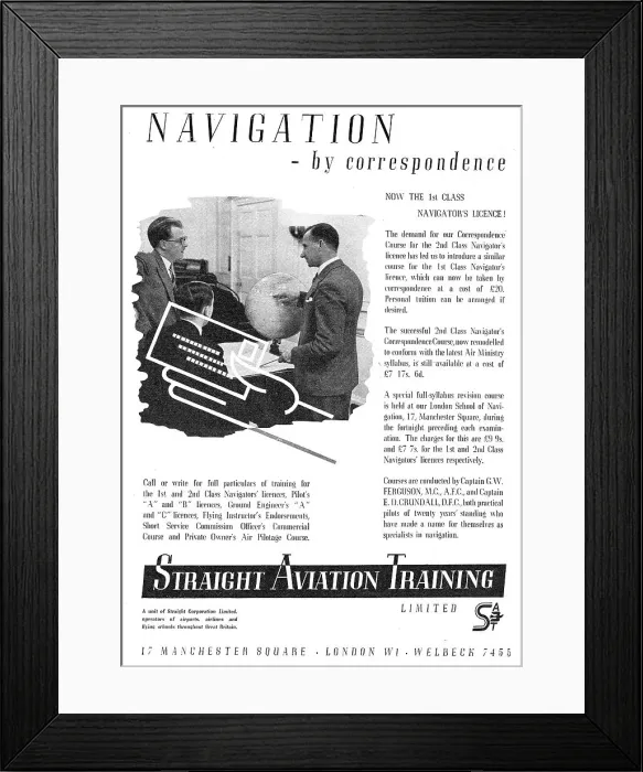 Framed Print : Straight Aviation Navigator Training & Correspondence Framed Print : Straight Aviation Navigator Training & Correspondence