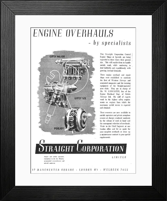 Framed Print : Straight Aviation Engineering Training & Correspondence