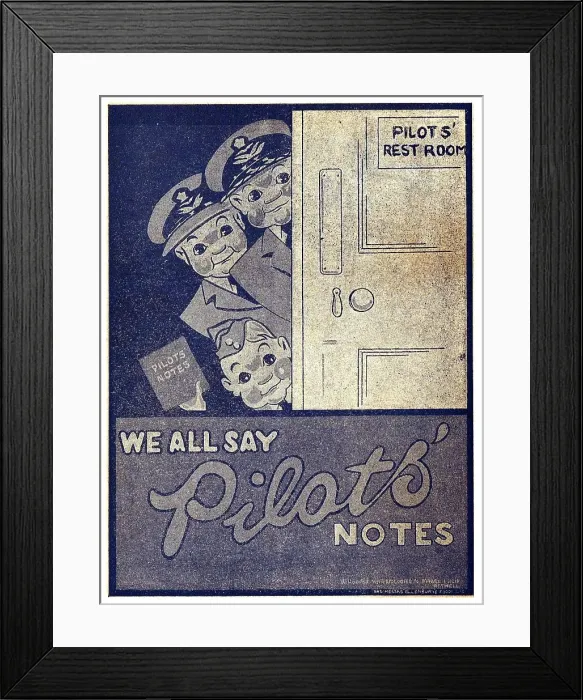 Framed Print : Tee Emm Pilots Notes Spoof Ads - Allenburys Foods
