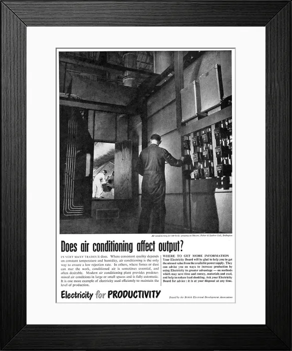 Framed Print : British Electrical Development Assn Electricity For Industry Framed Print : British Electrical Development Assn Electricity For Industry