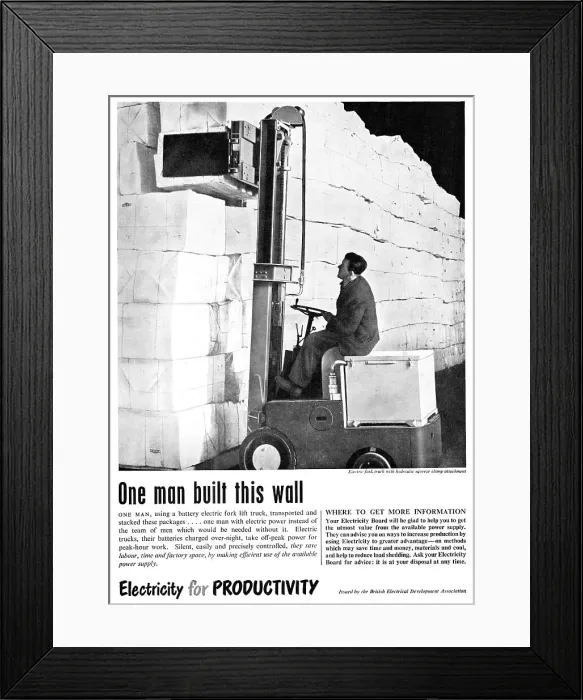 Framed Print : British Electrical Development Assn Electricity For Industry Framed Print : British Electrical Development Assn Electricity For Industry