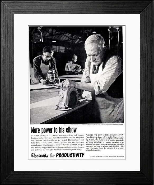 Framed Print : British Electrical Development Assn Electricity For Industry Framed Print : British Electrical Development Assn Electricity For Industry