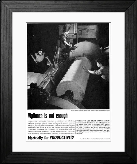 Framed Print : British Electrical Development Assn Electricity For Industry Framed Print : British Electrical Development Assn Electricity For Industry
