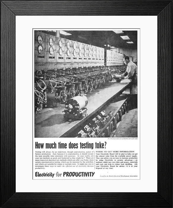 Framed Print : British Electrical Development Assn Electricity For Industry Framed Print : British Electrical Development Assn Electricity For Industry