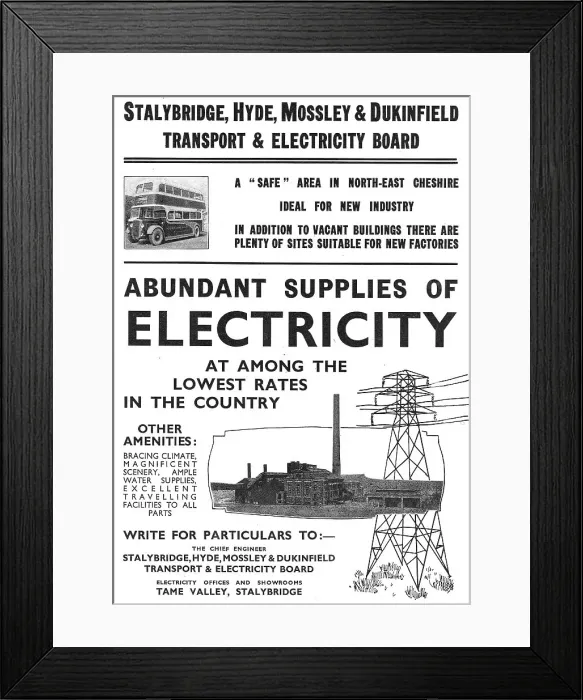 Framed Print : Stalybridge, Hyde, Mossley & Dukinfield Electricty Board Framed Print : Stalybridge, Hyde, Mossley & Dukinfield Electricty Board