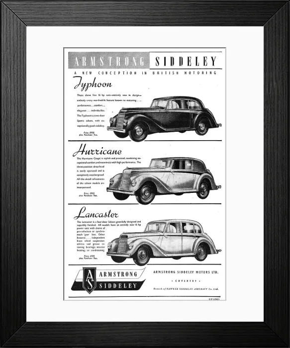 Framed Print : Armstrong Siddeley Motor Cars Advert 1947 Framed Print : Armstrong Siddeley Motor Cars Advert 1947