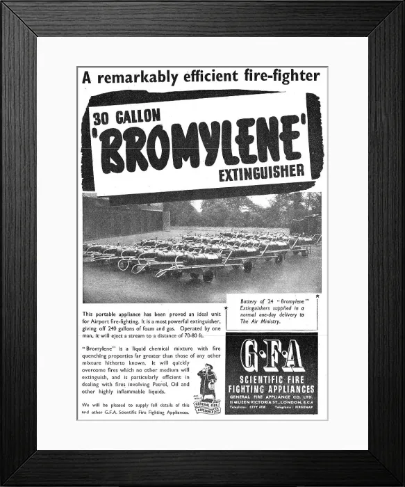 Framed Print : General Fire Appliance GFA - Bromylene Framed Print : General Fire Appliance GFA - Bromylene
