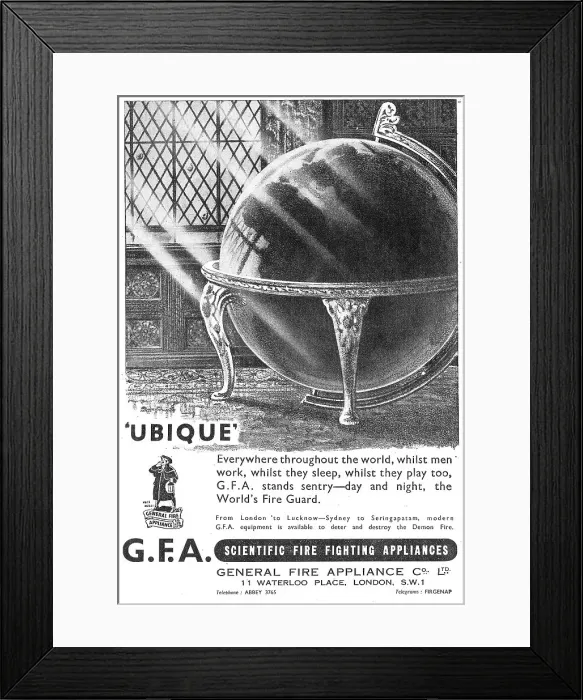 Framed Print : General Fire Appliance GFA Framed Print : General Fire Appliance GFA