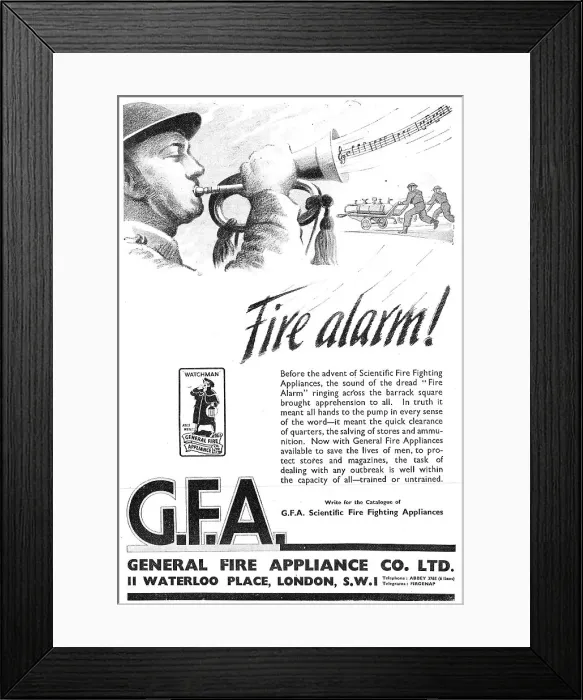 Framed Print : General Fire Appliance GFA Framed Print : General Fire Appliance GFA