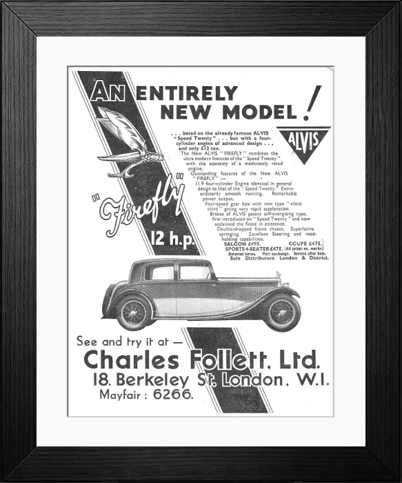 Framed Print : Alvis Firefly 1932