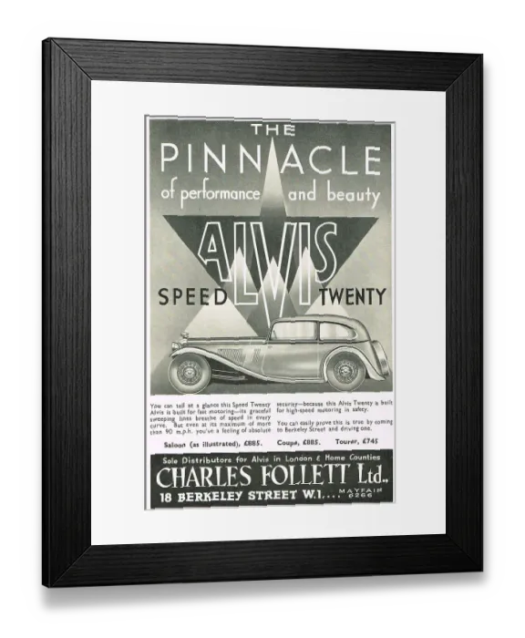 Framed Print : Alvis Speed Twenty Car Framed Print : Alvis Speed Twenty Car