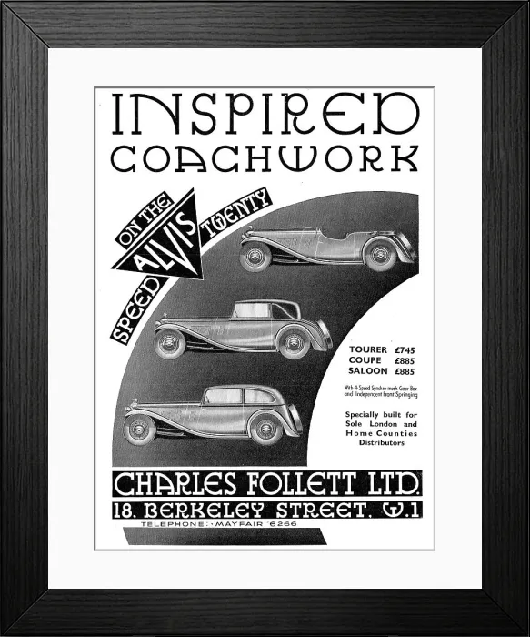 Framed Print : Alvis Speed Twenty - Inspired Coachwork Framed Print : Alvis Speed Twenty - Inspired Coachwork