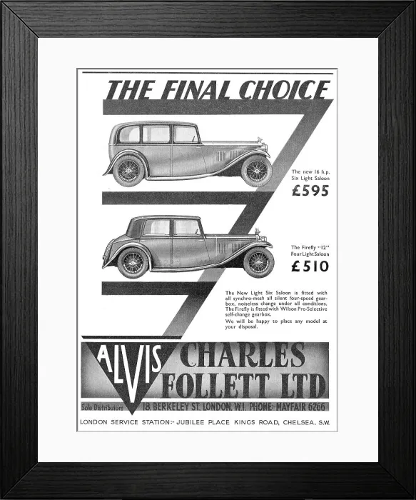 Framed Print : Charles Follet - Alvis Speed Twenty Framed Print : Charles Follet - Alvis Speed Twenty