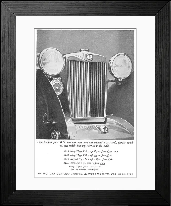 Framed Print : MG Midget: MG Magnette Framed Print : MG Midget: MG Magnette