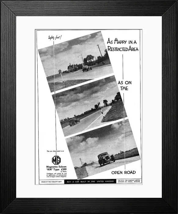 Framed Print : MG Cars - Safety Fast! Framed Print : MG Cars - Safety Fast!