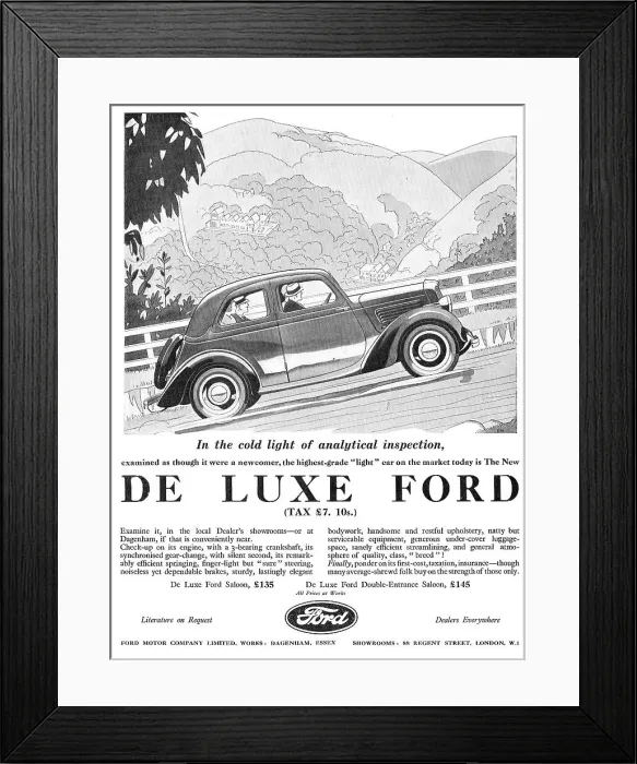 Framed Print : De Luxe Ford Saloon Car Framed Print : De Luxe Ford Saloon Car