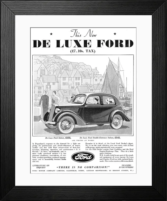 Framed Print : De Luxe Ford Saloon Light Car : lb135.00 Ex Works Framed Print : De Luxe Ford Saloon Light Car : lb135.00 Ex Works