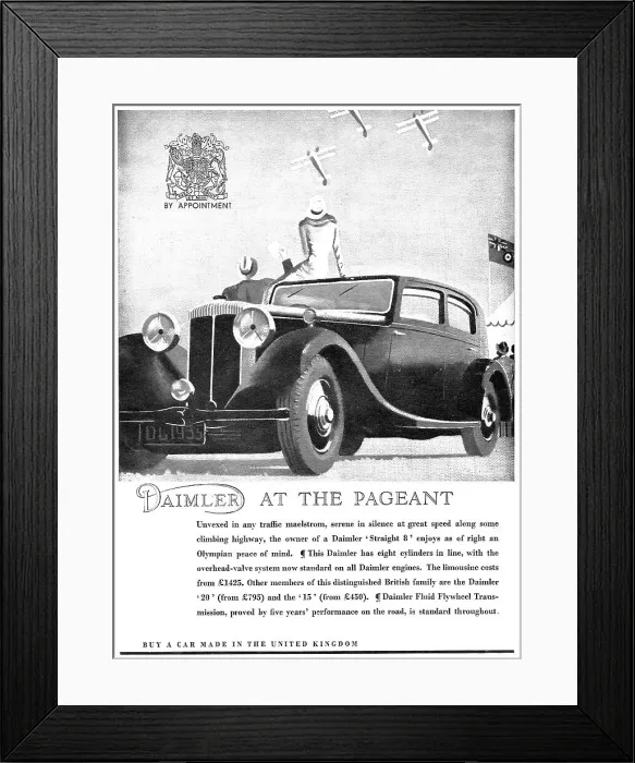Framed Print : 1935 Daimler Straight 8 Framed Print : 1935 Daimler Straight 8