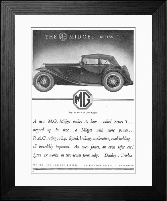 Framed Print : MG Midget - MG Car Company Ltd. Date: 1936 Framed Print : MG Midget - MG Car Company Ltd. Date: 1936