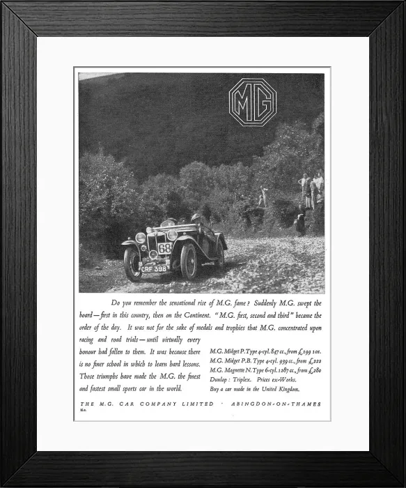 Framed Print : MG Midget - MG Car Company Ltd. Date: 1936 Framed Print : MG Midget - MG Car Company Ltd. Date: 1936