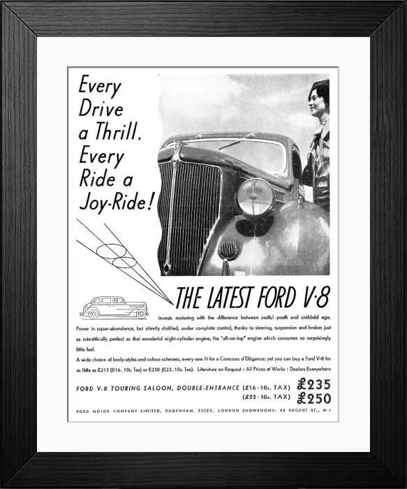 Framed Print : Ford V8 Car Framed Print : Ford V8 Car