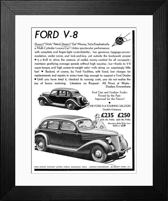 Framed Print : Ford V8 Car Framed Print : Ford V8 Car
