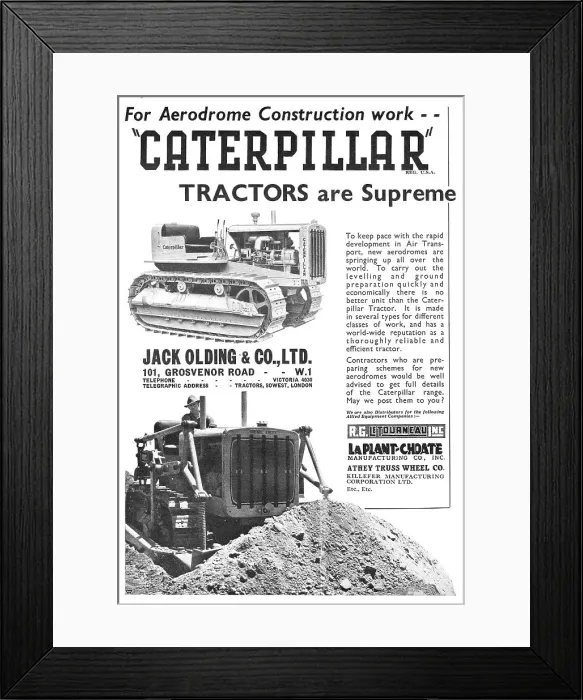 Framed Print : Caterpillar Tractors - Distributors. Athey Truss Wheel Co Framed Print : Caterpillar Tractors - Distributors. Athey Truss Wheel Co