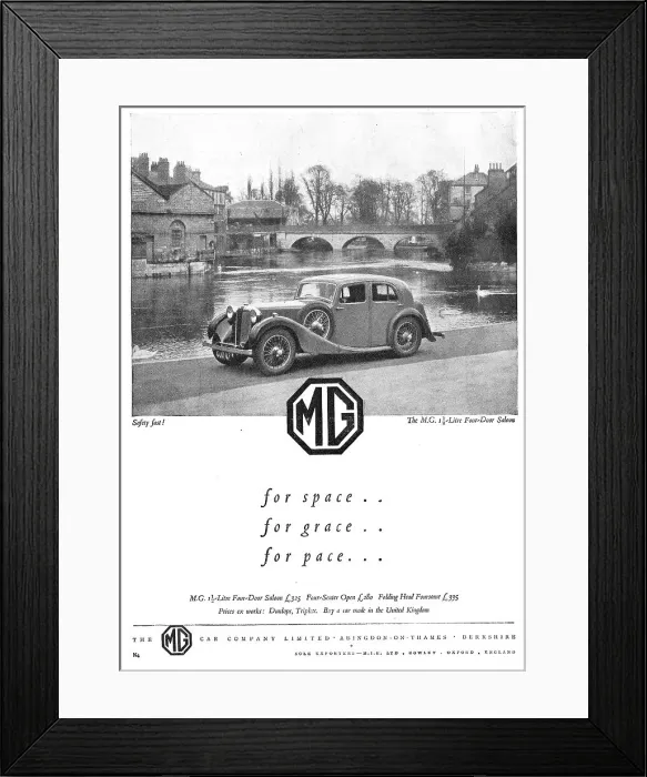 Framed Print : 1937 MG 1.5 Litre Saloon